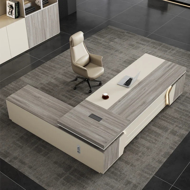 Adjustable Height Desk Executive Office Furniture Computer Work Table L Shape Industrial Wooden Modern Height Compact