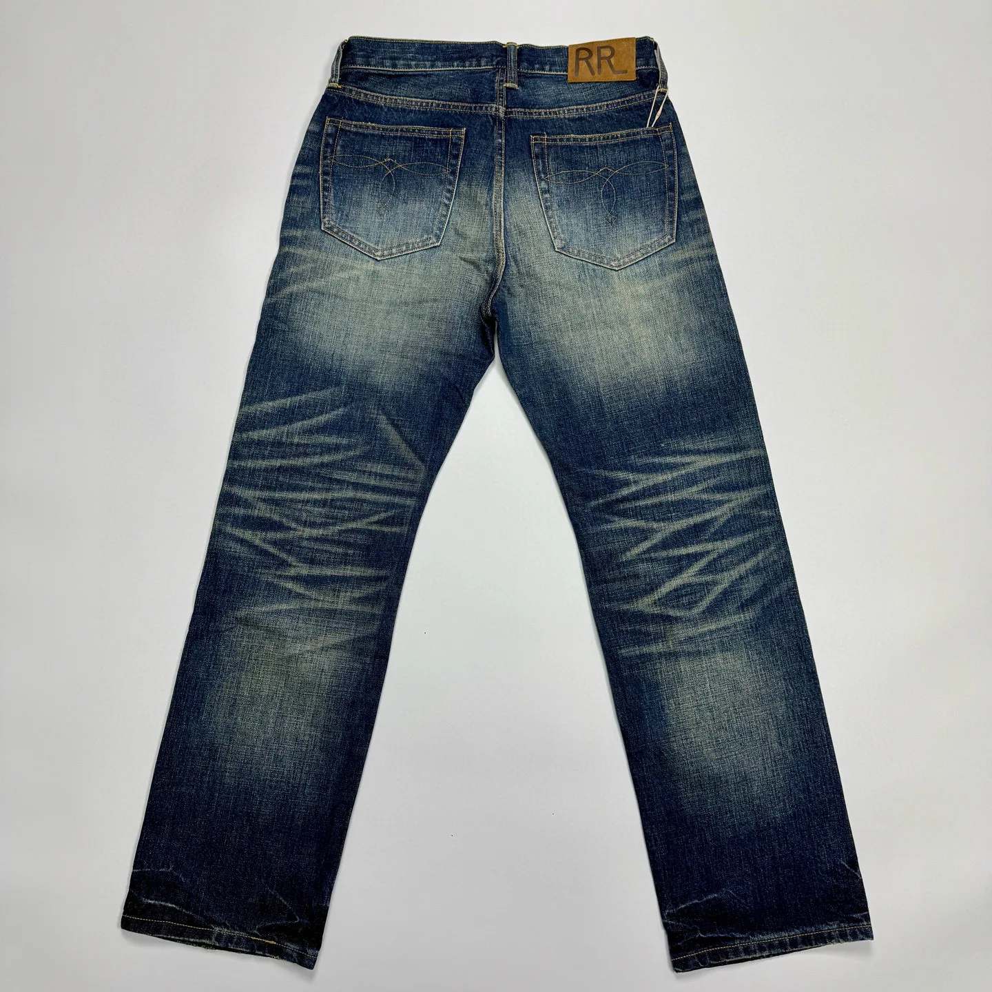 

Vintage Waed ex Straight Leg Jeans No Stretch Red Ear Casual Cotton Polyester Blend Wear Resistant Stand Fit Jeans