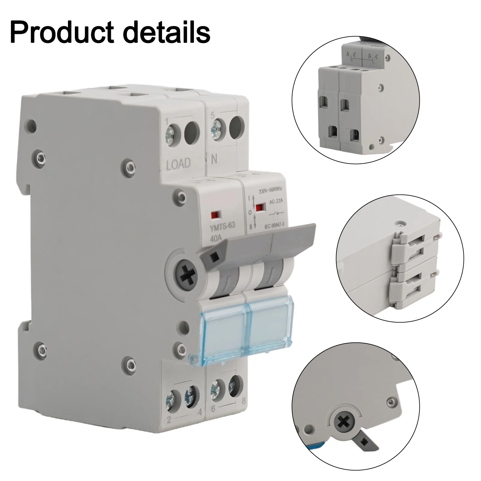 1pcYMTS-63ManualChangeoverTransferSwitch Dual Power Conversion Switch With AC Isolator For Grid And Generator Power Sources