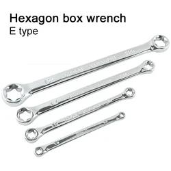 1Pcs hexagon box wrench Box Ring Wrench Spanner E-type Tools E6-E8-E10-E12-E14-E18-E20-E24