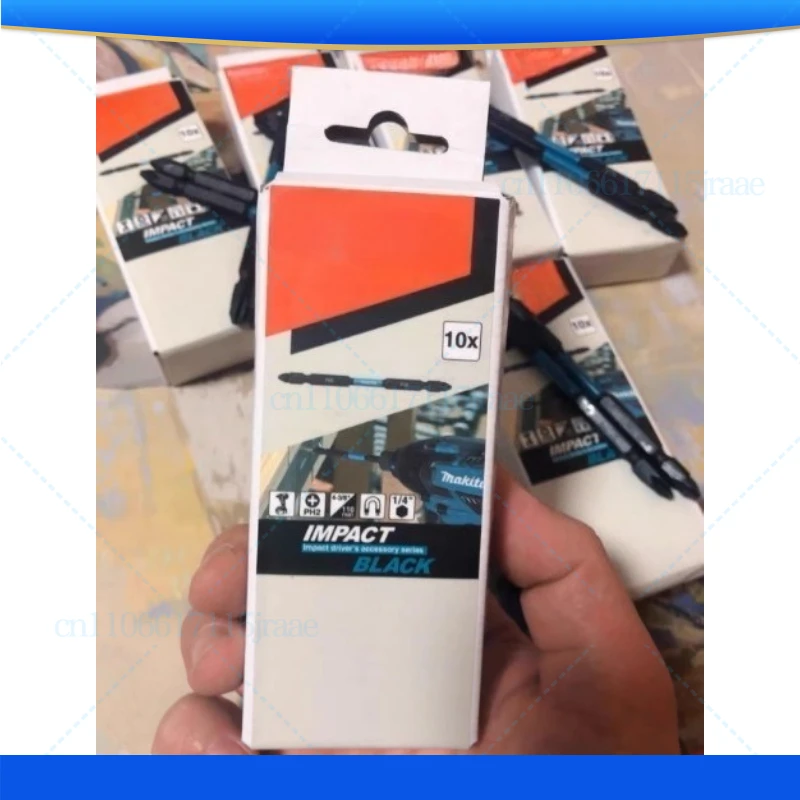 

10Pcs for Makita Original Black Impact Resistant Double Head Cross Batch PH2 with Magnetic 110mm Length E-15833
