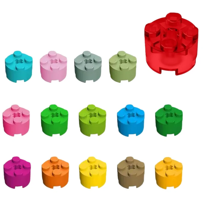 10 Stück Runde 2x2 Bausteine Kompatibel mit 6143 3941 39223 6116, Zusammenbaubare Partikel, Lernspielzeug, Spielzeugteile