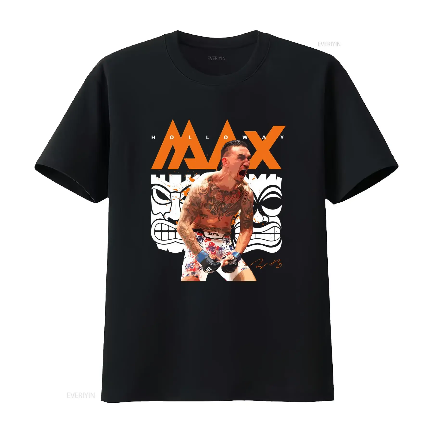Max Holloway Mixed Martial Arts T Shirt Black All Size vintage Washed Unisex Soft Casual Breathable Stylish designer clothes