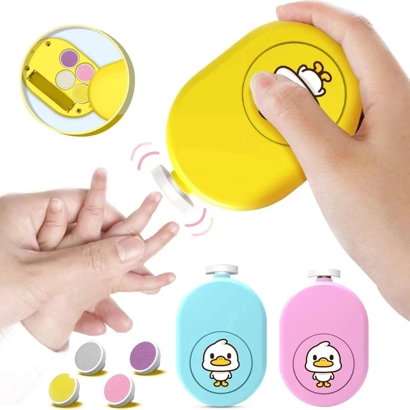 1/2pcs Newborn Baby Nail Trimmer Kids Nail Polisher Tool Electric Manicure Pedicure Nail Clippers File With 4 Replacement Pads