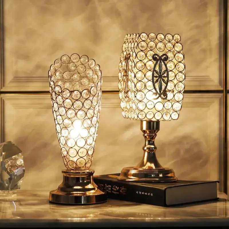 Luxury Crystal Table Lamp - Diamond Decor, LED Night Light for Bedroom, Bar & Home Decoration