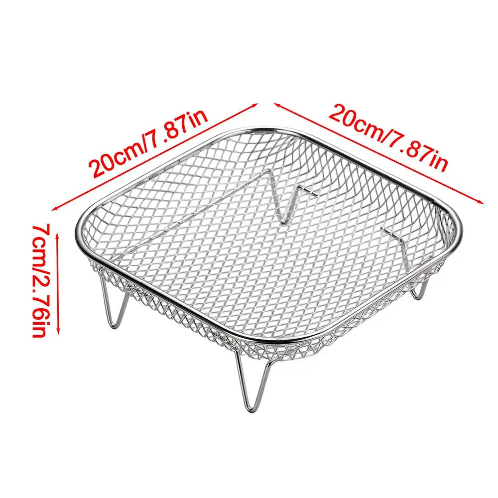 Rejilla para freidora de aire de acero inoxidable antiadherente, cesta para freír, bandeja para freidora de aire, acceso