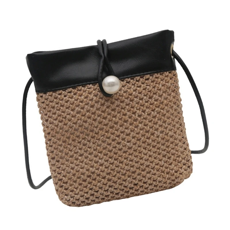 Bolso bandolera elegante paja para mujer, bolso hombro, bolso teléfono, bolso PU