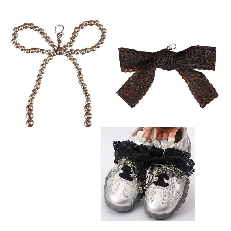 

H3CB 2pcs Artificial Pearls Bowknot обувь шарм клип на шармовой шармовой цепи для женских женских кроссовок кроссовки Свадебная