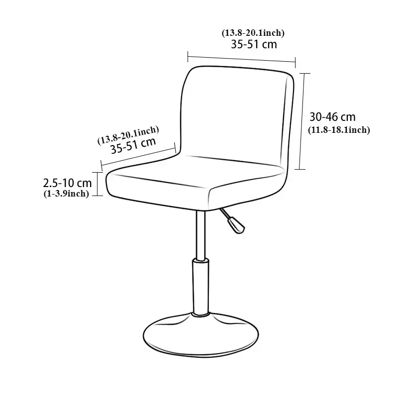 1PC Jacquard Bar Chair Cover Short Back Bar Stool Seat Covers Slipcovers Hotel Banquet Dining Small Size Chair Case Solid Color