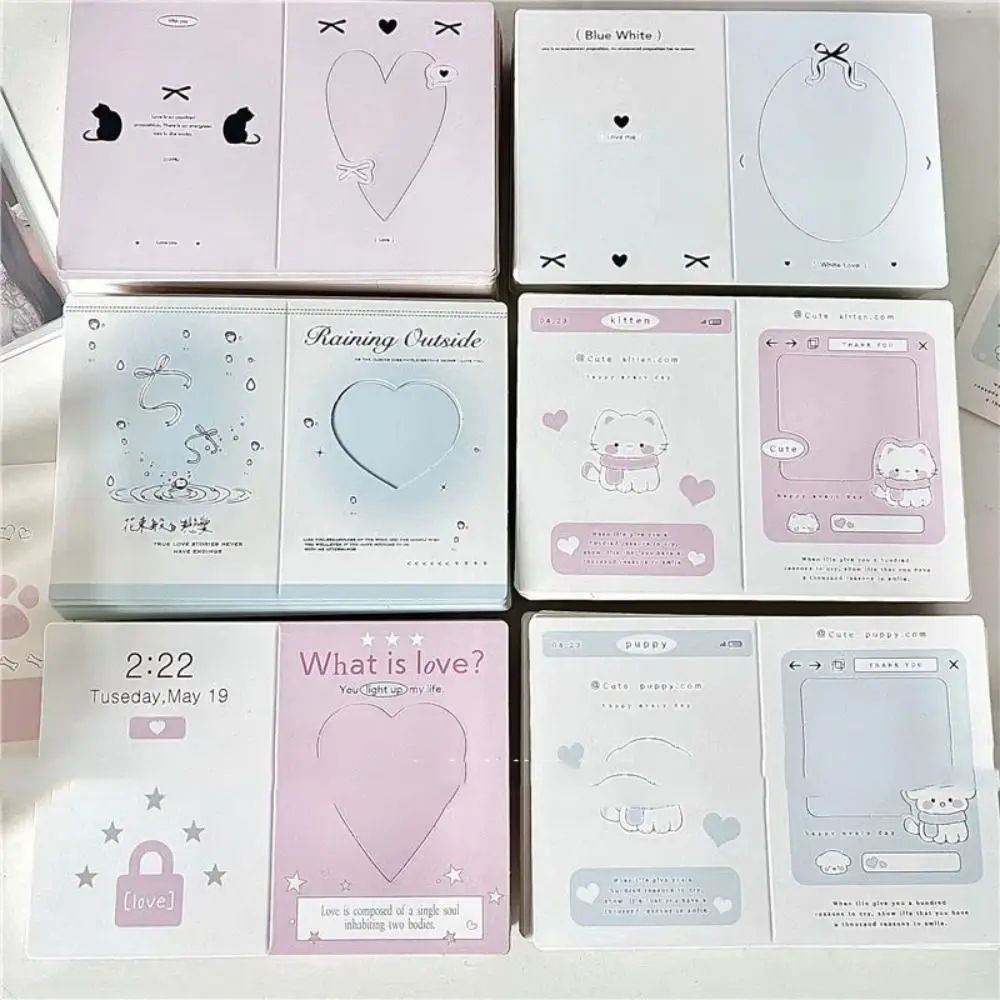 6pcs/30pcs Korean Folding Photocard Holder Hollow Kpop Photo Card Back Card 3 Inch DIY Packing Fixed Cardboard Idol Photo