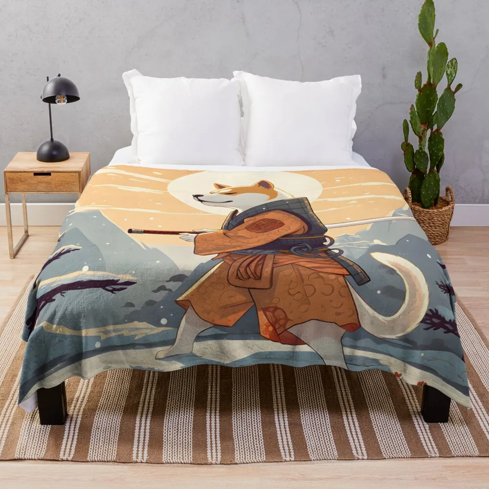 

shiba samurai Throw Blanket Camping Blanket Decorative Sofa Blanket blankets and throws