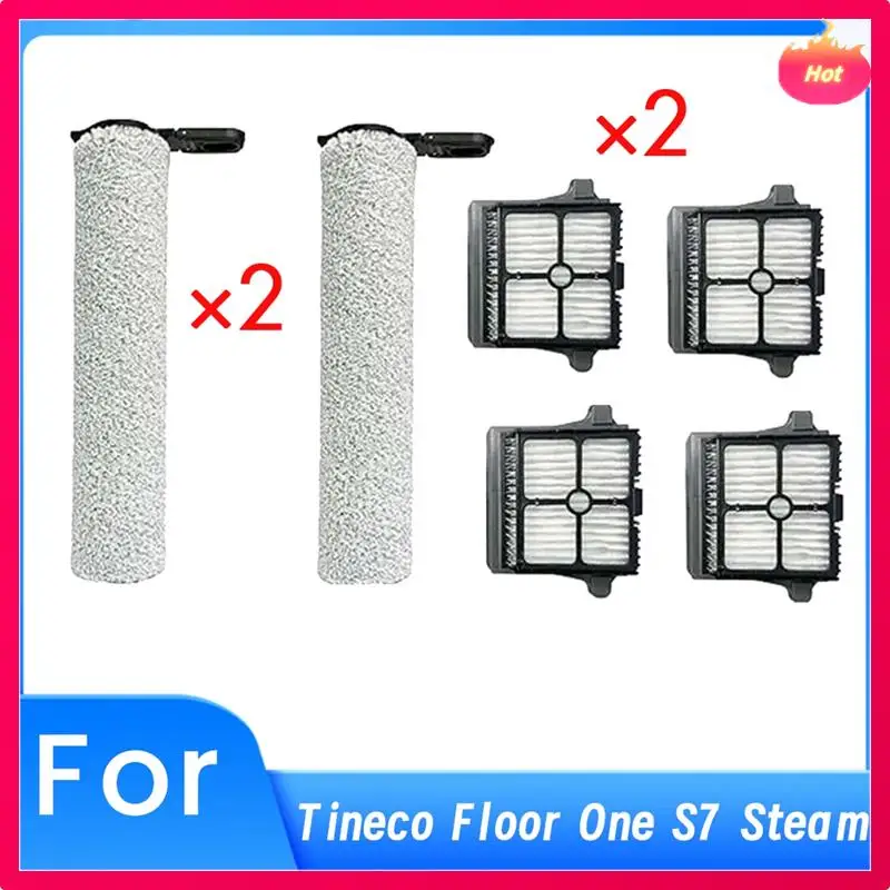 Ad-para tineco floor one s7 aspirador de pó a vapor peças de reposição acessórios 6 pçs rolo escova filtro hepa