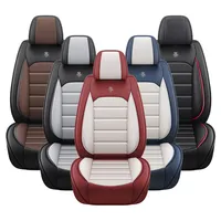 Full Set Car Seat Covers PU Leather Front&Rear Split Bench Protector Four Season Universal Fit Most Car SUV Car Accessories