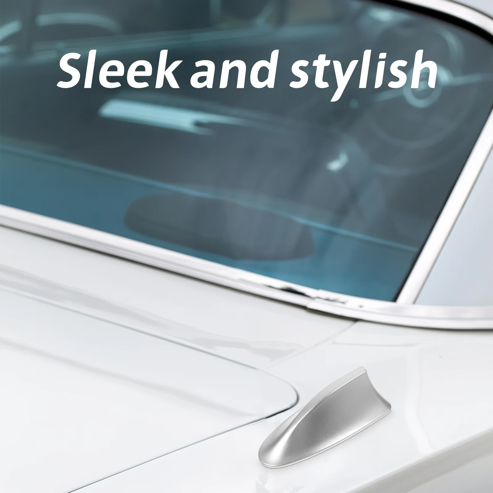 

Shark Antenna Silver Signal Roof Wing Car Top Aerial Shark Fin Shape Antenna Base Automotive Exterior Accessories SUV