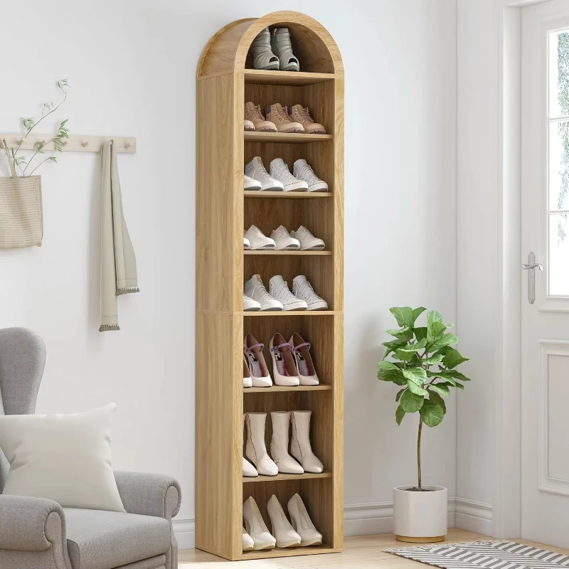 

Tall and narrow arched bookshelves, 8-story narrow arched bookcases for small spaces, free-standing storage shelves with