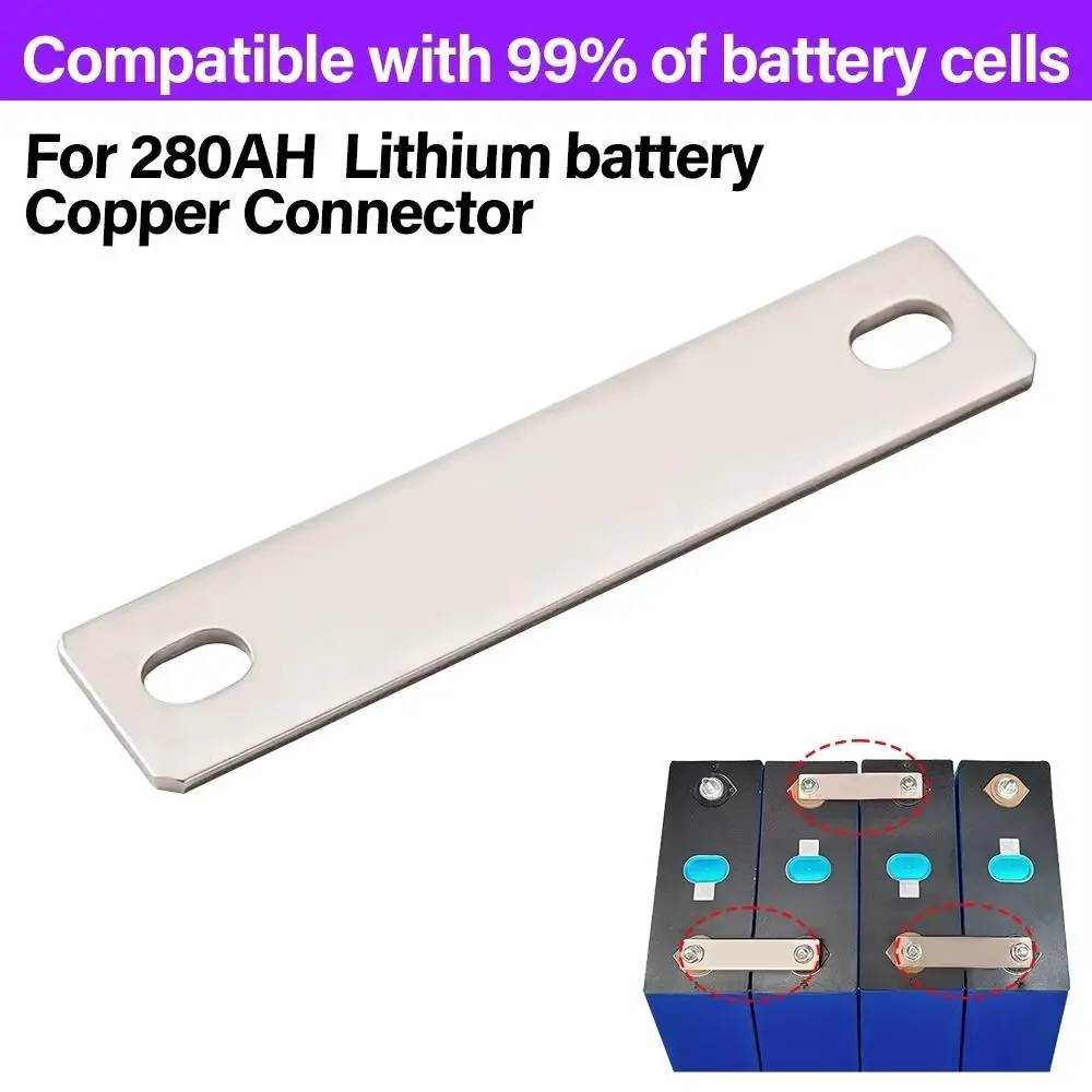 New M6 Bus Bars Connector Flat Nickel-plated Copper Battery Busbar Battery Connector Lifepo4 Cell Lithium
