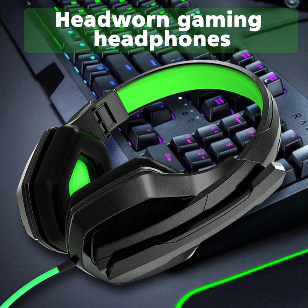 Professional Gamer Headphone Super Bass Over-ear Computer Gaming Headset Noise Cancelling Earphone For PS4 PS5 PC Laptop