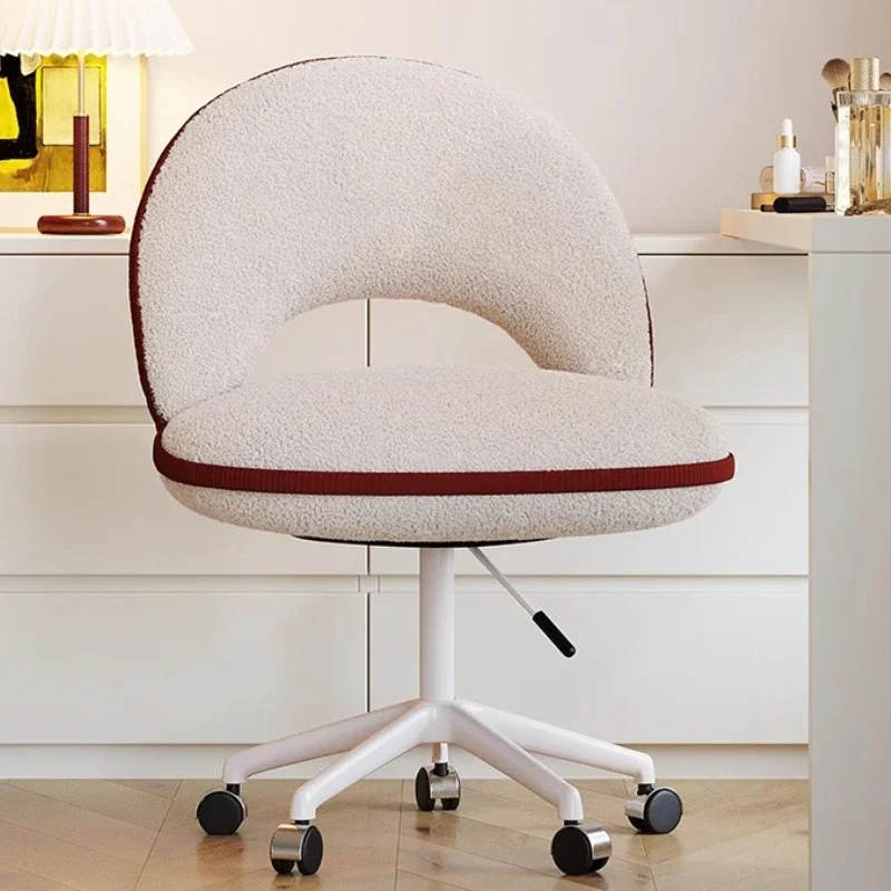 *&a  Room Chairs Vanity Stools Bedroom Velvet Dressing Chair Cream Wind Liftable Rotating Back Pulley And Fixed Feet Relaxing