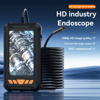 Industrial Endoscope Camera 4.3IPS Screen HD 1080P Single  Lens Pipe Car Inspection Borescope IP67 Waterproof LED 2600mAh