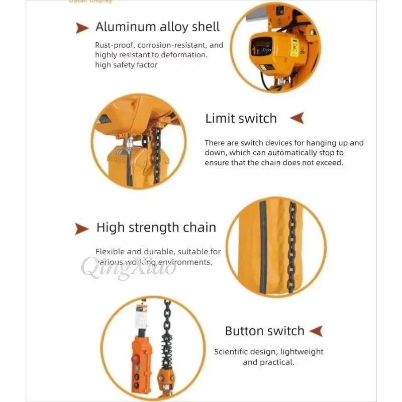 Low Headroom Electric Chain Hoist Space-saving Low Clearance Overhead Crane Lifter For Factory Workshop Cargo Hoisting