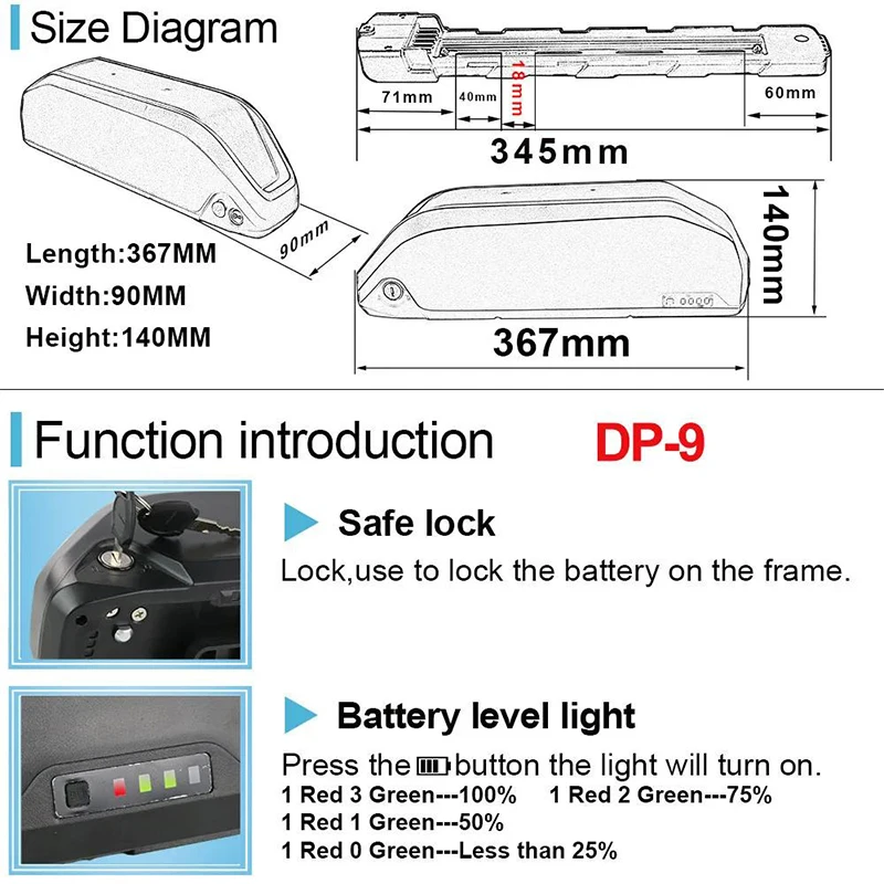 E bike Hailong downtube Batteries 36v 48v 24ah 40ah 50ah Electric Bike cham rider 30ah Electric Bicycle Bafang 52v 2000w Lithium