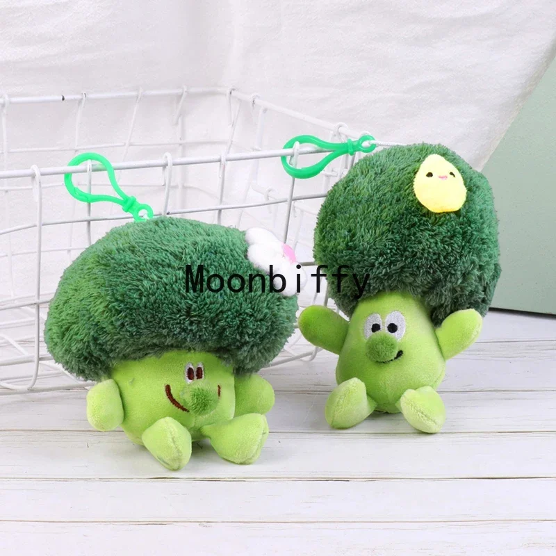 1PC Cute Vegetable Pendant Simulation Mini Broccoli Plush Toys Dolls Stuffed Soft-Toy for Kids Creative Keychain Ornament Gifts
