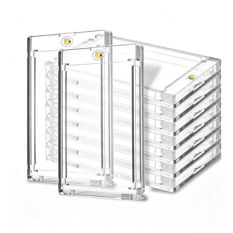 1Pcs Trading Card Display Case 35pt Clear Plastic Magnetic Card Holder Waterproof For Game Sports Card Collection