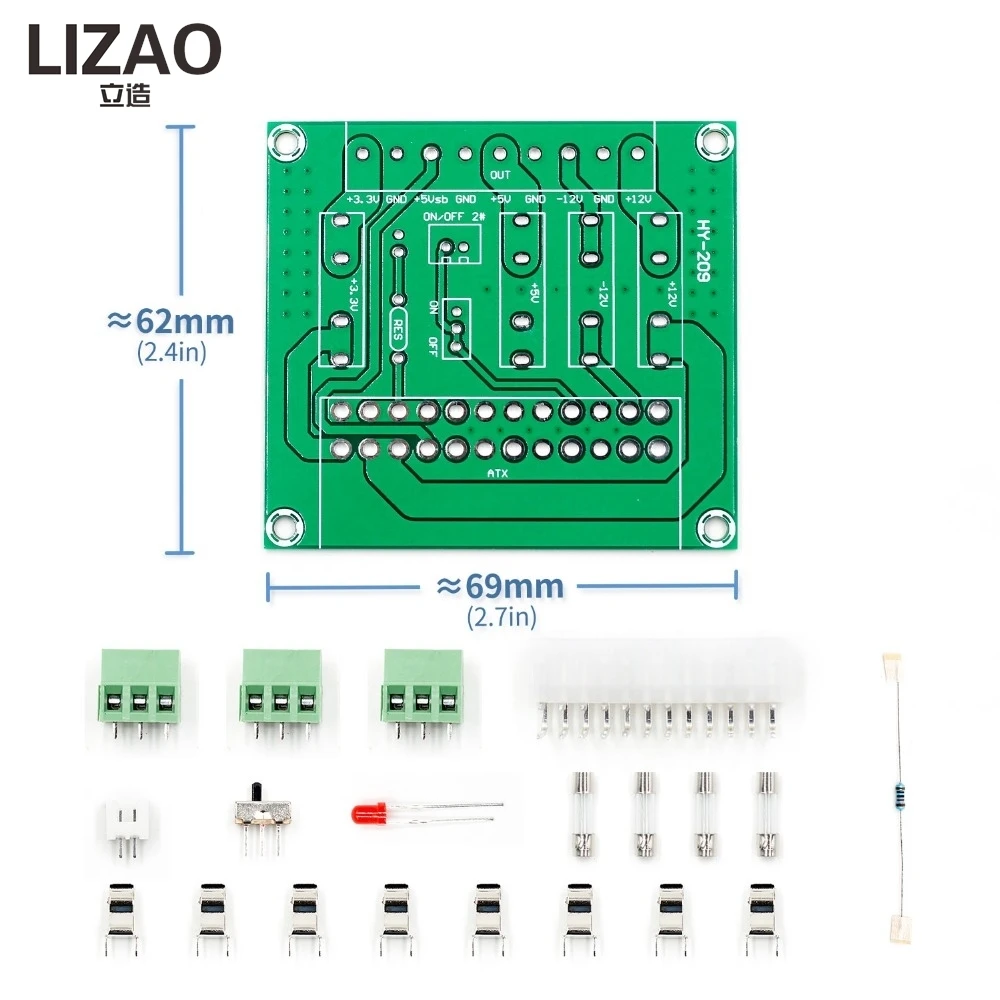 LIZAO ATX Power Supply Breakout Board Power Take-off Module Output Interface Wiring Board for Desktop PC Power Conversion