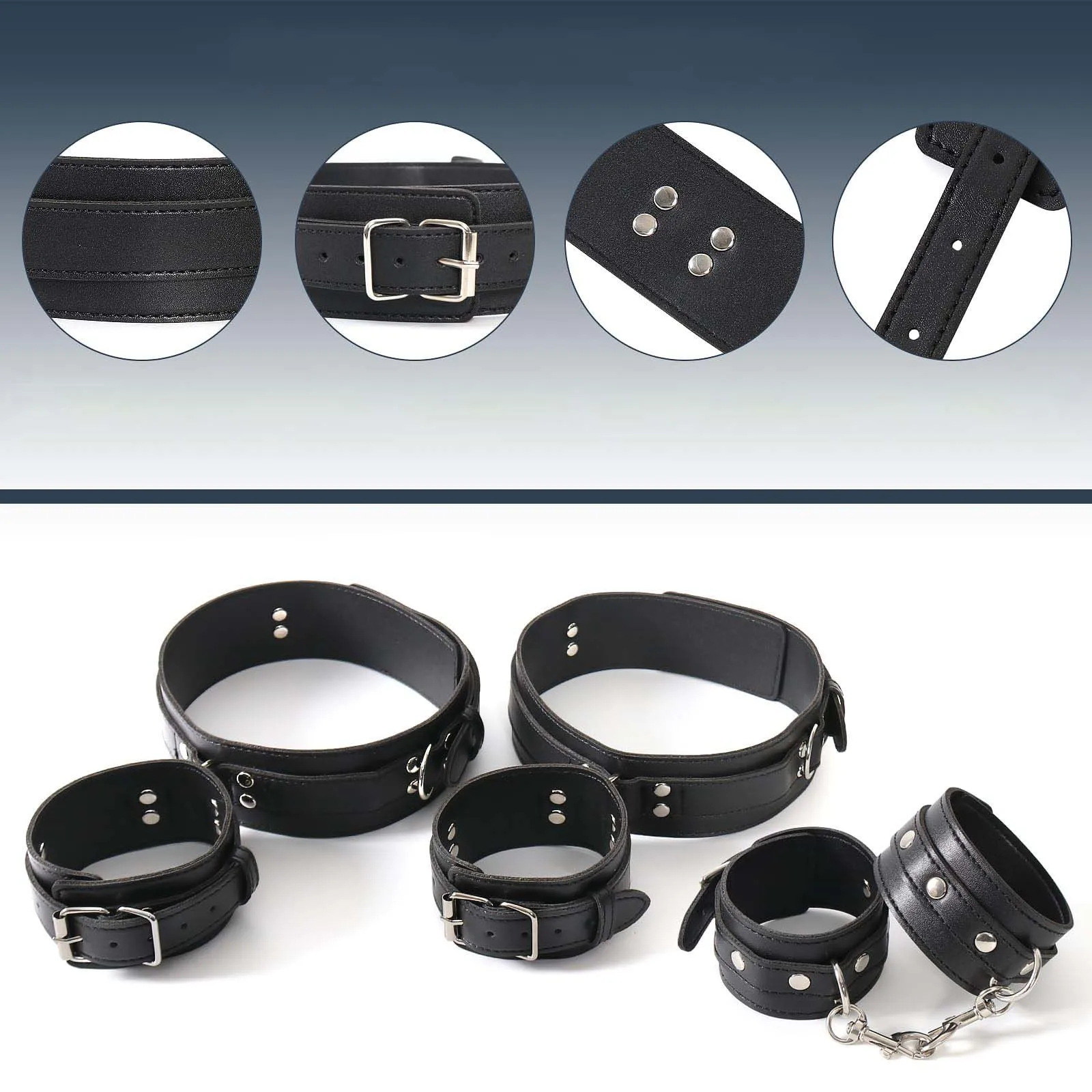 BDSM بولي Leather الجلود عبودية والعتاد الجنس تكبيل الفخذ ضبط النفس الساق الأصفاد مجموعات الالعاب الجنسية المفتوحة الفخذين 18 + الكبار المثيرة ألعاب Sextoy أطقم