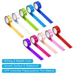 2-10Pc Metallic Washi Tape 15mmx5m Art Paper Mirror Masking Foil Sticker Decorative Self-Adhesive Tape for DIY Art Craft Wedding