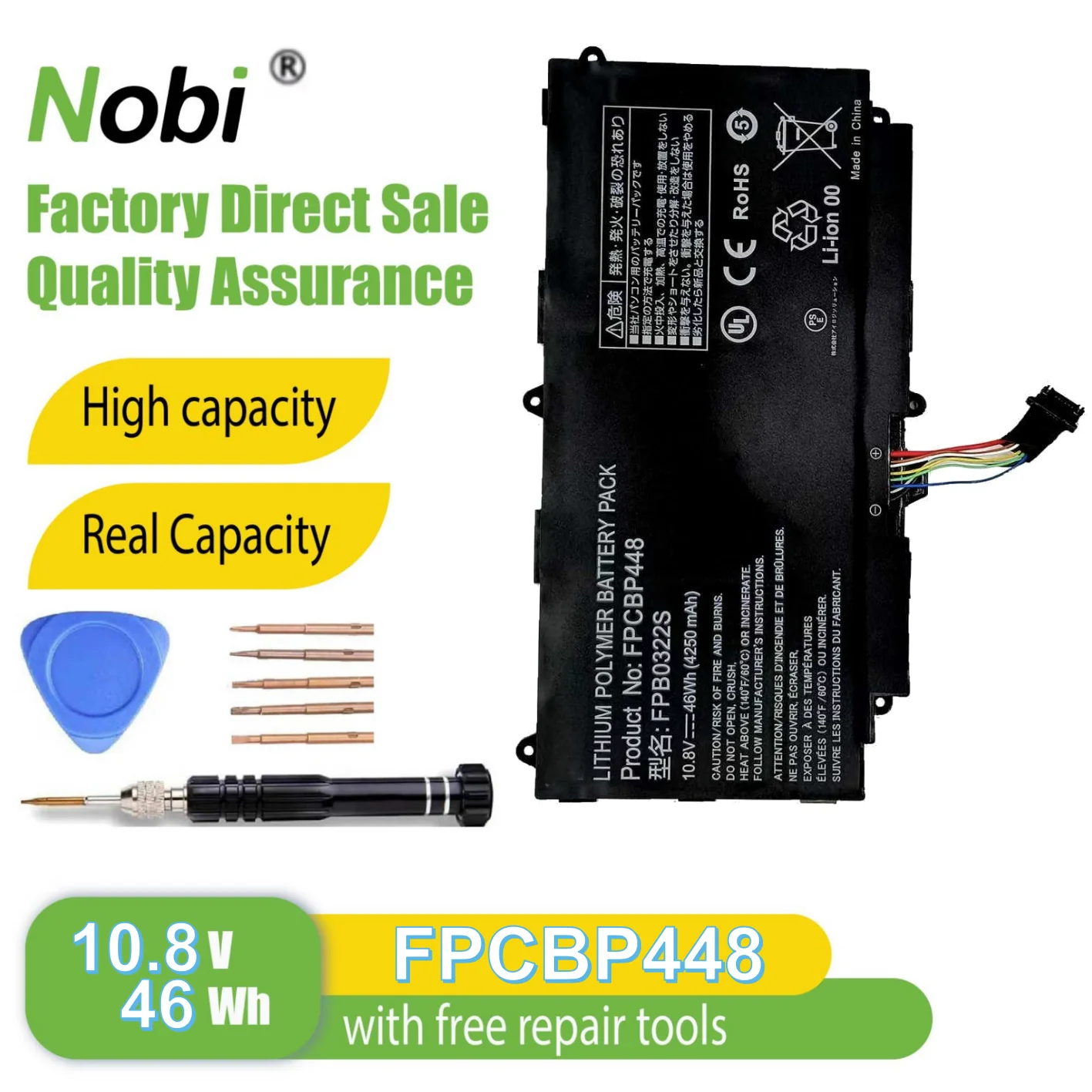 

Nobi FPCBP448 CP675904-01 FPB0322S battery for Fujitsu Stylistic Q737 Q775 Q736 Series （46Wh-10.8V)