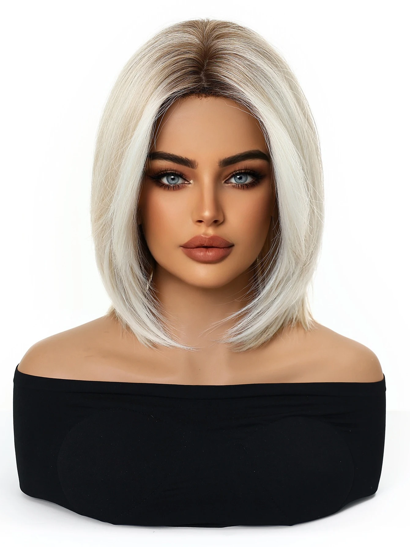Wig sintetis bob pendek platin - Wig Fiber Net ulasan dan harga