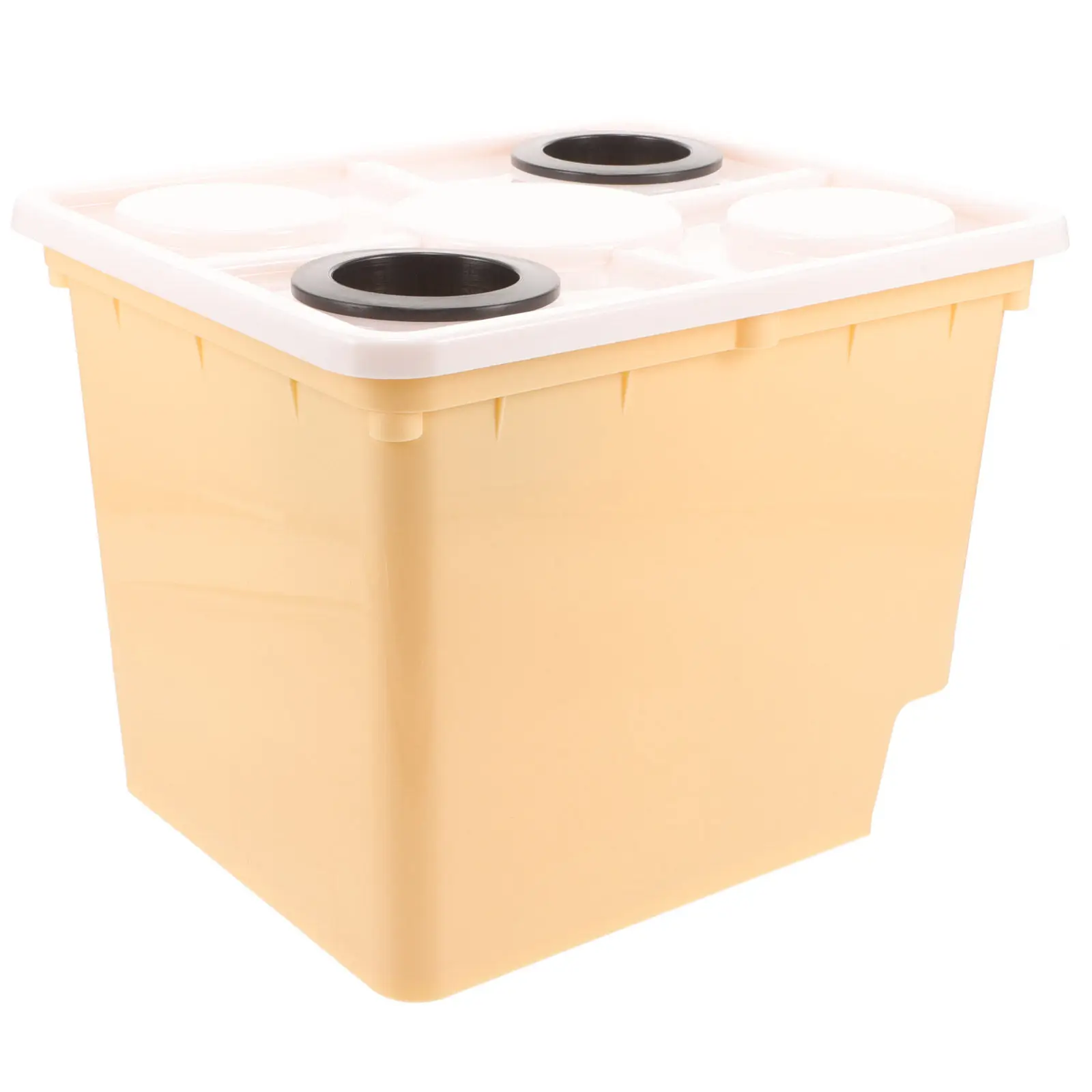 Hydroponic Planter Box Black 2 Hole Lid Basket Durable Plastic for Greenhouse Soilless Growing