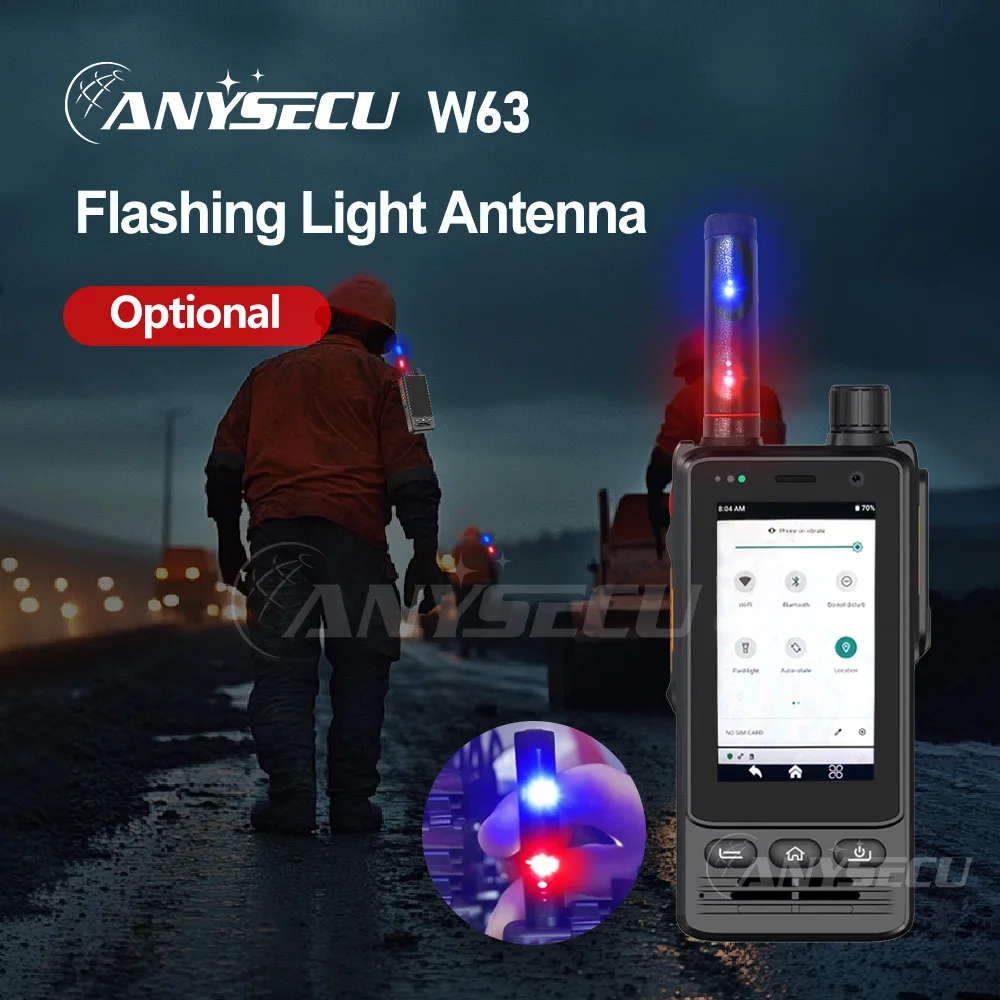 ANYSECU 4G W63 Walkie Talkie Real PTT & Zello PTT Radio IP68 Remote Walkie-talkie Single Call And Group Call MTK6739