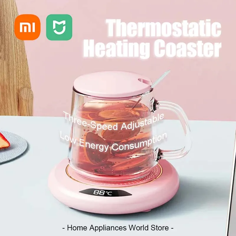 Xiaomi Thermostatic Heating Coaster 3 Speed Adjustment USB Heating Cup Coasters 55 Degrees Constantly Temperature Heat Household