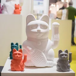 Modern Home Decor Cartoon Lucky Cat Statue LivingRoom Decoration Home Accessories Cat Figurine Room Decor Art Crafts Sculpture