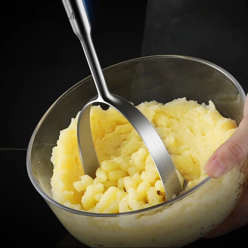 1PC Stainless Steel Mashed Potato Mud Press Household Potato Purple Masher Baby Food Kitchen Tools Household Items