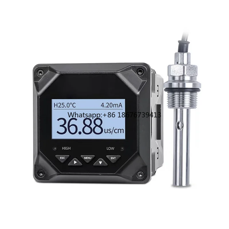 Industrial Online EC Meter Controller Plastic Water Quality Conductivity & Resistivity Sensor for Raw Water & Sewage