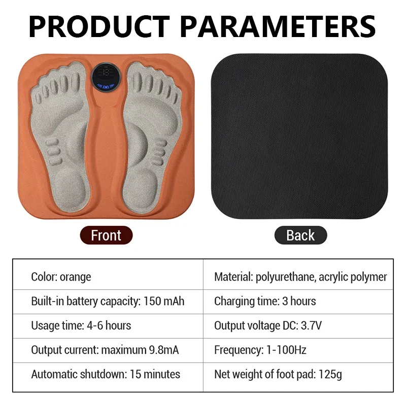 แผ่นนวดเท้าแบบ3D แผ่นนวดเท้าแบบชาร์จไฟได้เครื่องนวดเท้าช่วยเพิ่มการไหลเวียนโลหิตผ่อนคลายกล้ามเนื้อขาเรียวดูแลส่วนบุคคล