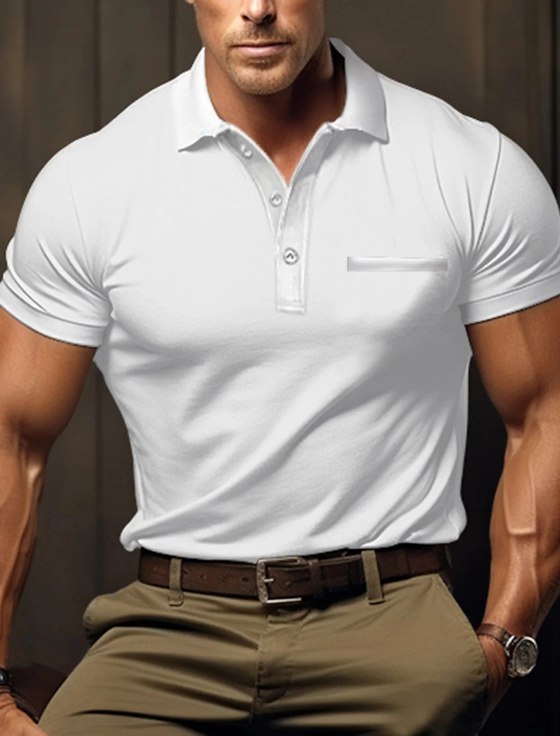 2024Men\'s New T-shirt Classic Short sleeved Polo Shirt Mens Fashion Solid Short Sleeved Polo Shirt Summer Breathable Comfortable