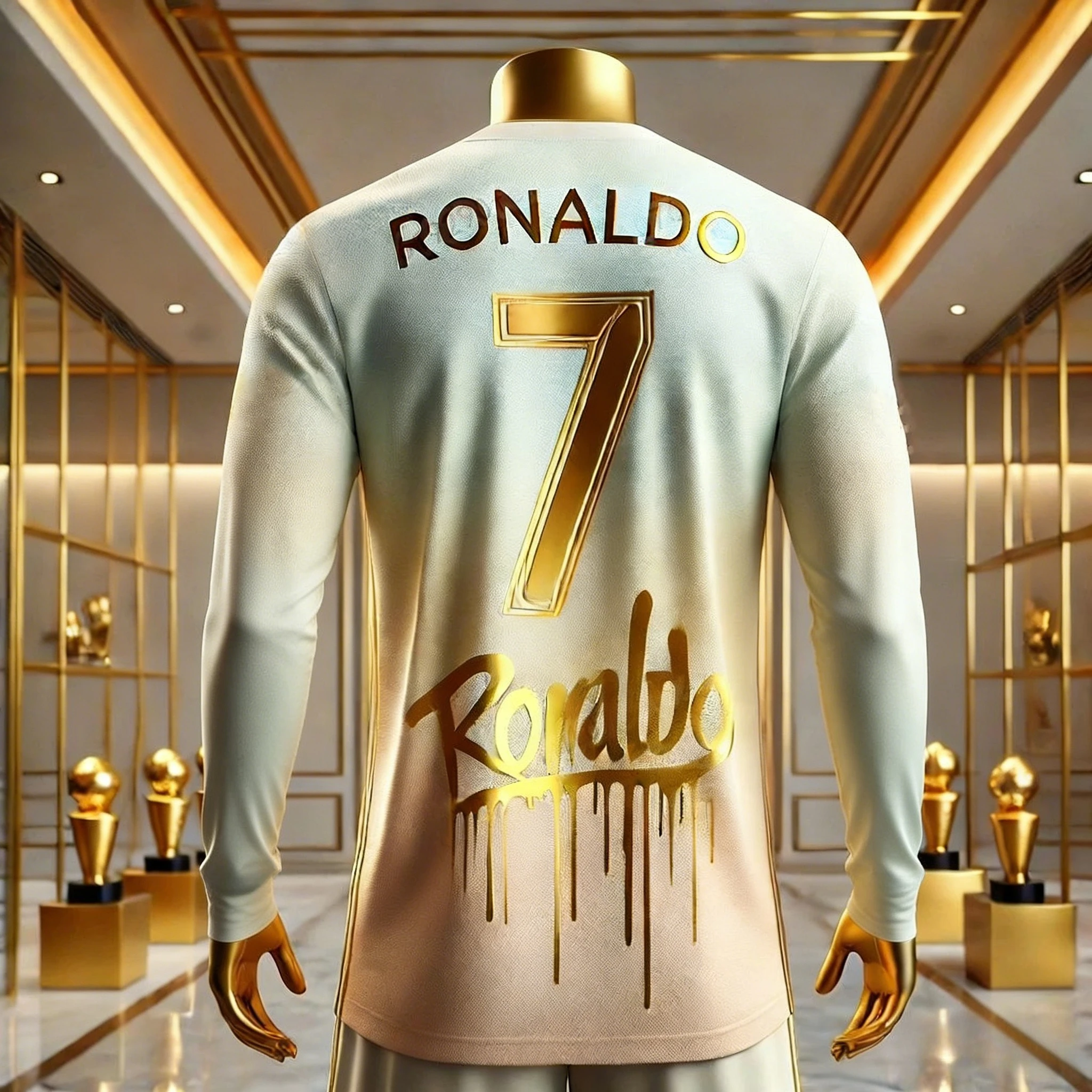 2026 New Hot Selling Ronaldo Fashion Football Superstar Commemorative Sports Jersey Daily Outdoor Breathable Long-sleeved Kids