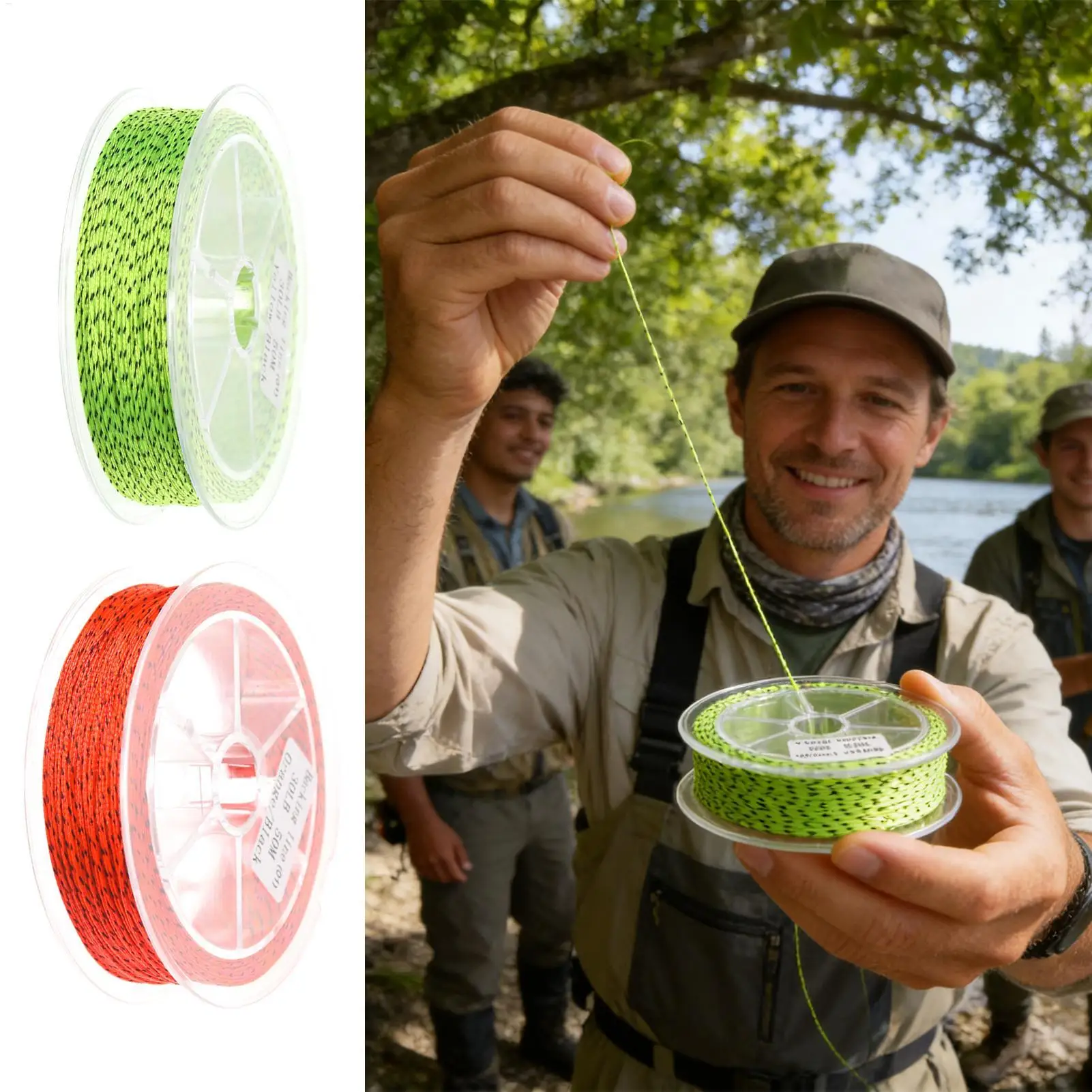 50m Angelschnur für Meeresangeln, Karpfenangeln und Fliegenfischen, Ultra-Dünne, Extrem Starke Multifilament-Karpfenschnur, Fliegenfischen-Backingline