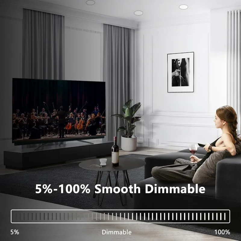 home.60 Pack Recessed Lighting 6 Inch Canless Ultra Thin Wafer Downlight Soffit Pot Light with Junction Box, Dimmable & 5 Color