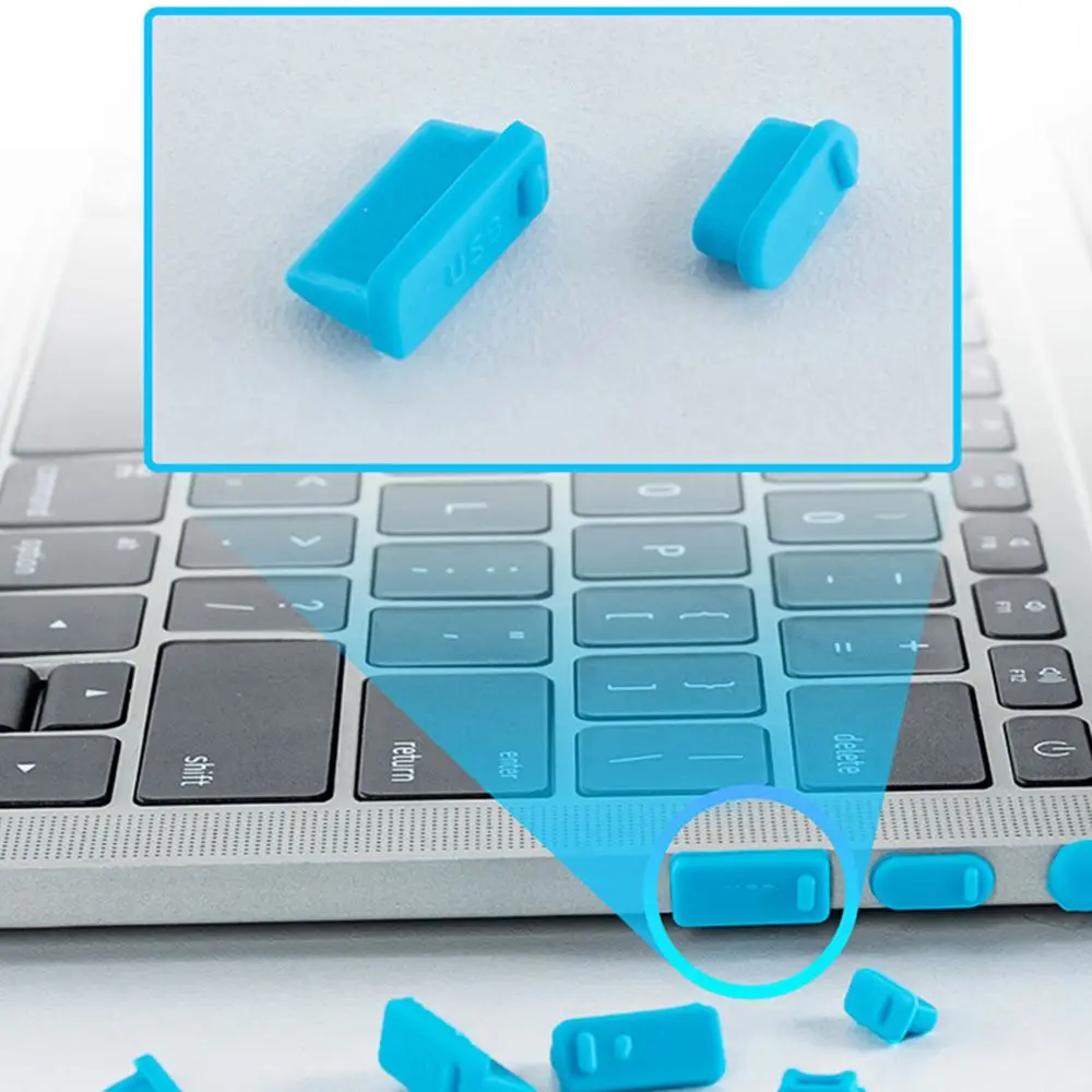 16pcs 13pcs Silicone Computer Accessories RJ45 Interface USB Type-C Port Laptop Anti Dust Plug Stopper Dustproof Cover