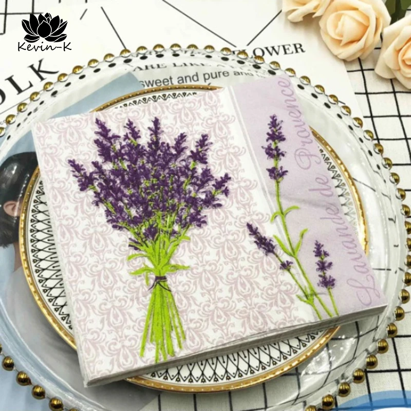 

Printed Colorful Napkins Purple Lavender Hotel Cafe Wedding Party Lipstick Napkins Customizable and Wholesale 20pcs/pac 2 Ply