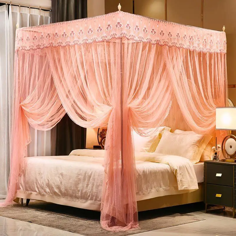 

Antique Style Mosquito Net Dustproof Top Bracket Floor Standing Single Double Bed Frame Bedroom Support Frame Mosquito Repellent