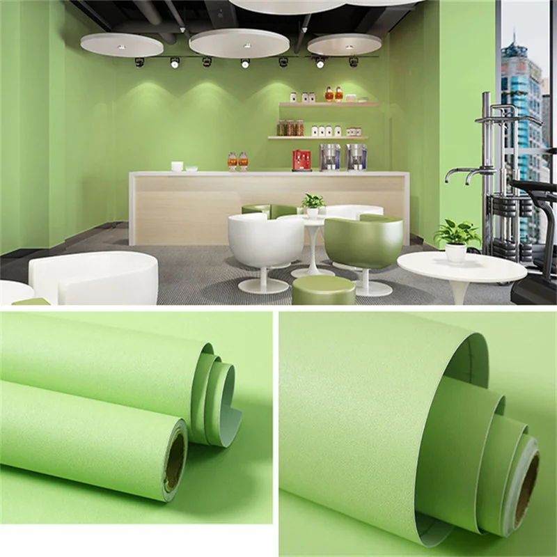 Película decorativa autoadhesiva de PVC, pegatina de pared autoadhesiva de Color sólido mate para muebles de cocina, papel tapiz para renovación