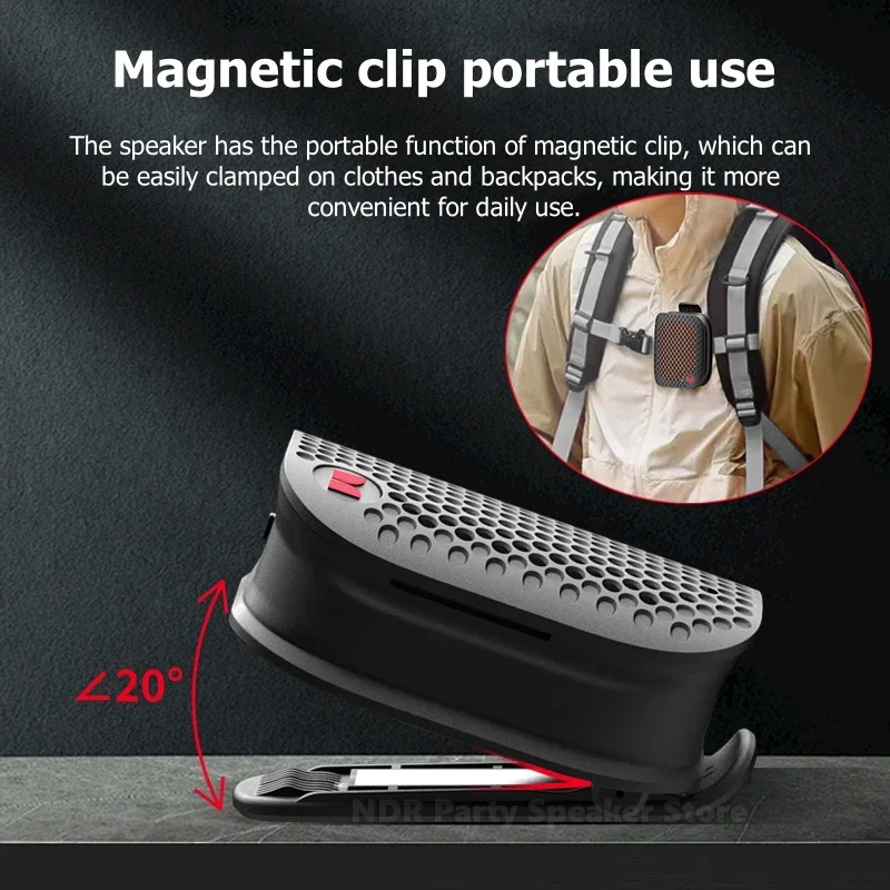 2024 جديد كليب على يمكن ارتداؤها المحمولة سماعات بلوتوث صغيرة BT V5.4 TWS صوت ستيريو في الهواء الطلق IPX5 مشغل موسيقى مقاوم للماء