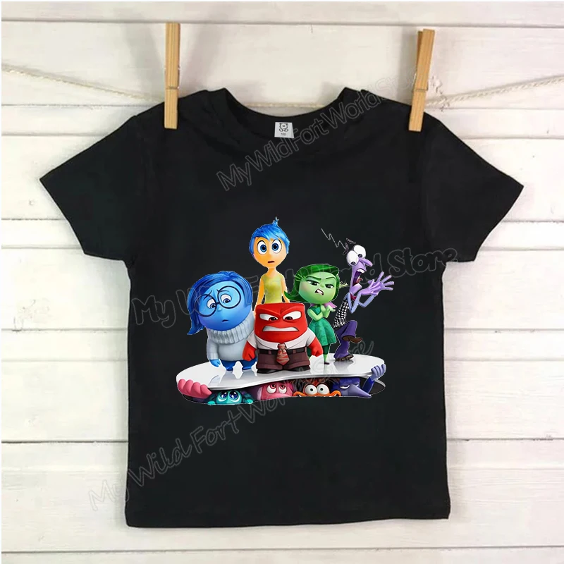 Inside Out 2 Summer Kids Tee Tops anime movie Girl Boy T Shirt Cartoon Printed children Clothes Short Sleeve Toddler Tee Shirts