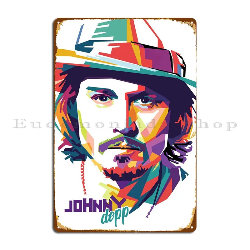 Johnny Depp On Pop Art Metal Plaque Poster Mural Bar Cave Cinema Customize Poster Tin Sign Poster